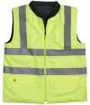 WR007 DWHV14 Warrior Hi-Vis Reversible Bodywarmer Fluorescent Yellow colour image